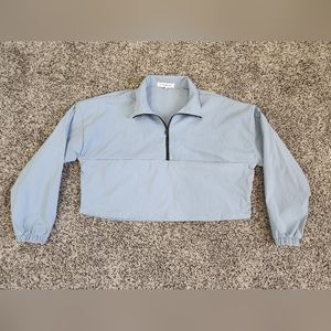 WeWoreWhat Blue Cropped Quarter Zip Top Size S